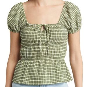 New Madewell Omaha Tired Peplum Top Size M